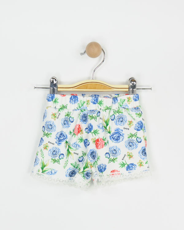 Picture of B02119 GIRLS COTTON FLOWERY SHORTS